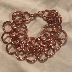 Hammered copper ring bracelet